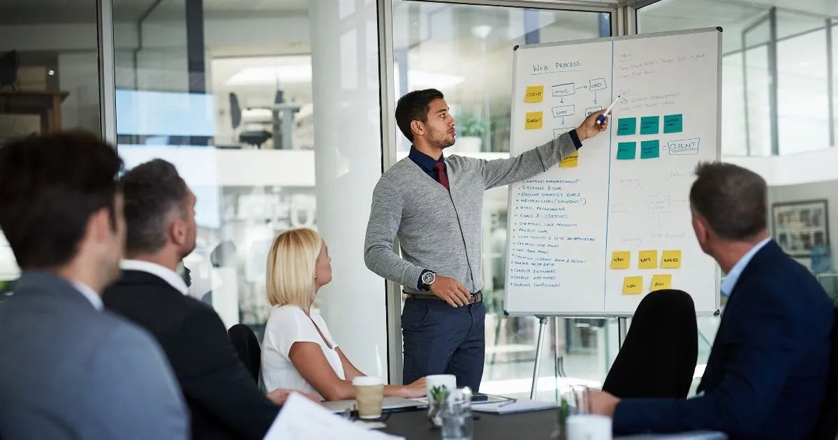 Section graphic: strategic advisors presenting an actionable technology blueprint